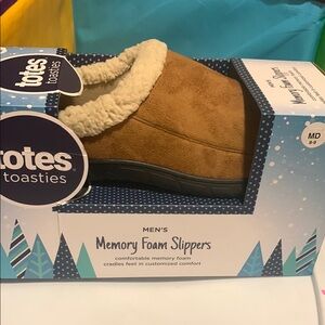 Totes Toasties Brown Memory Foam Slippers